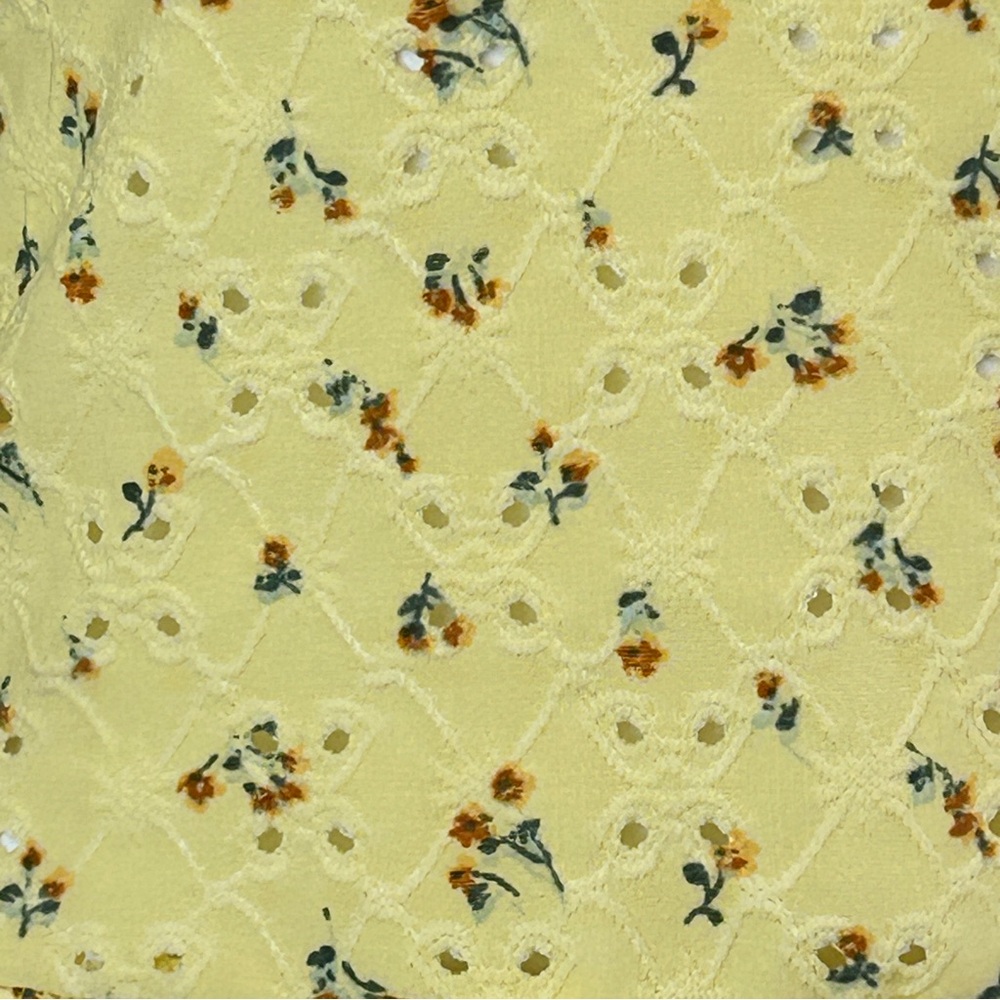 Electric Behaviour Eyelet Tank Yellow Floral Square-Neck Junior Small NWOT - Picture 3 of 7